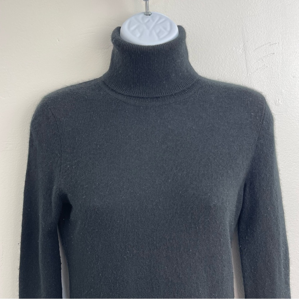 Adrienne Vittadini Women 100% 2-ply  Cashmere Sweater Top Sz S Mock Neck Black - Picture 3 of 12